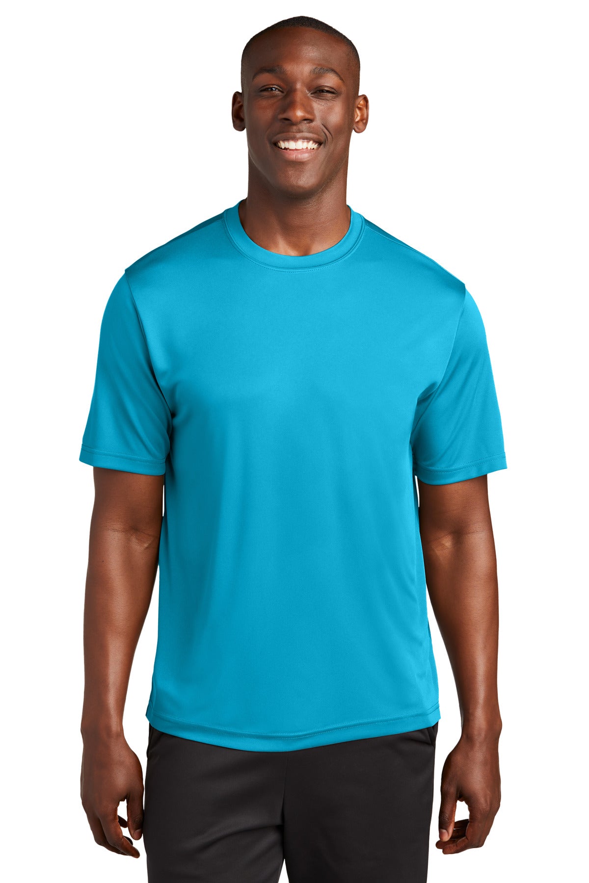 Front View of Atomic Blue Sport-Tek Tall PosiCharge Competitor Tee. TST350