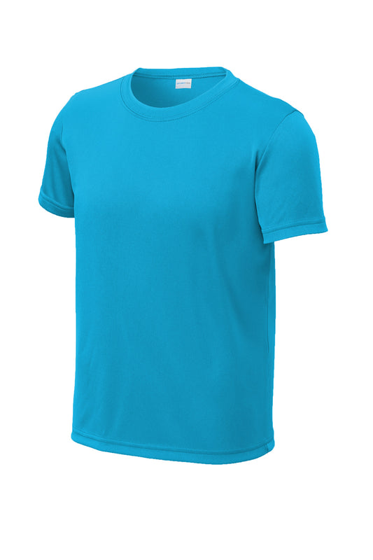 Front View of AtomicBlue Sport-Tek Youth PosiCharge Re-Compete Tee YST720