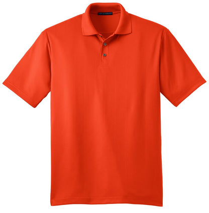 Front View of Autumn Orange Port Authority Performance Fine Jacquard Polo. K528