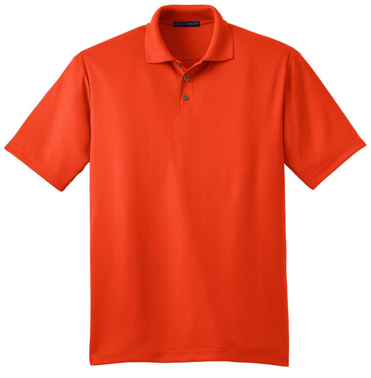 Front View of Autumn Orange Port Authority Performance Fine Jacquard Polo. K528