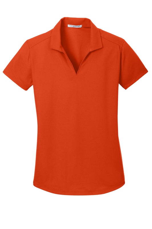 Front View of Autumn Orange Port Authority Women's Dry Zone Grid Polo. L572