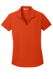 Front View of Autumn Orange Port Authority Women's Dry Zone Grid Polo. L572