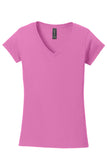 Front View of Azalea Gildan Softstyle Women's Fit V-Neck T-Shirt. 64V00L