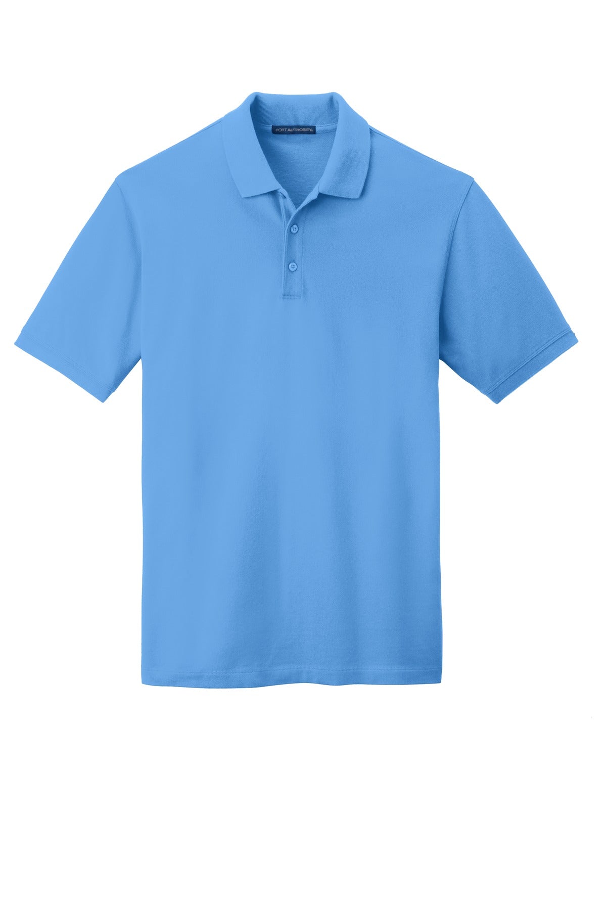 Front View of Azure Blue Port Authority EZCotton Polo. K8000