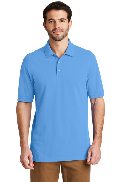 Front View of Azure Blue Port Authority EZCotton Polo. K8000