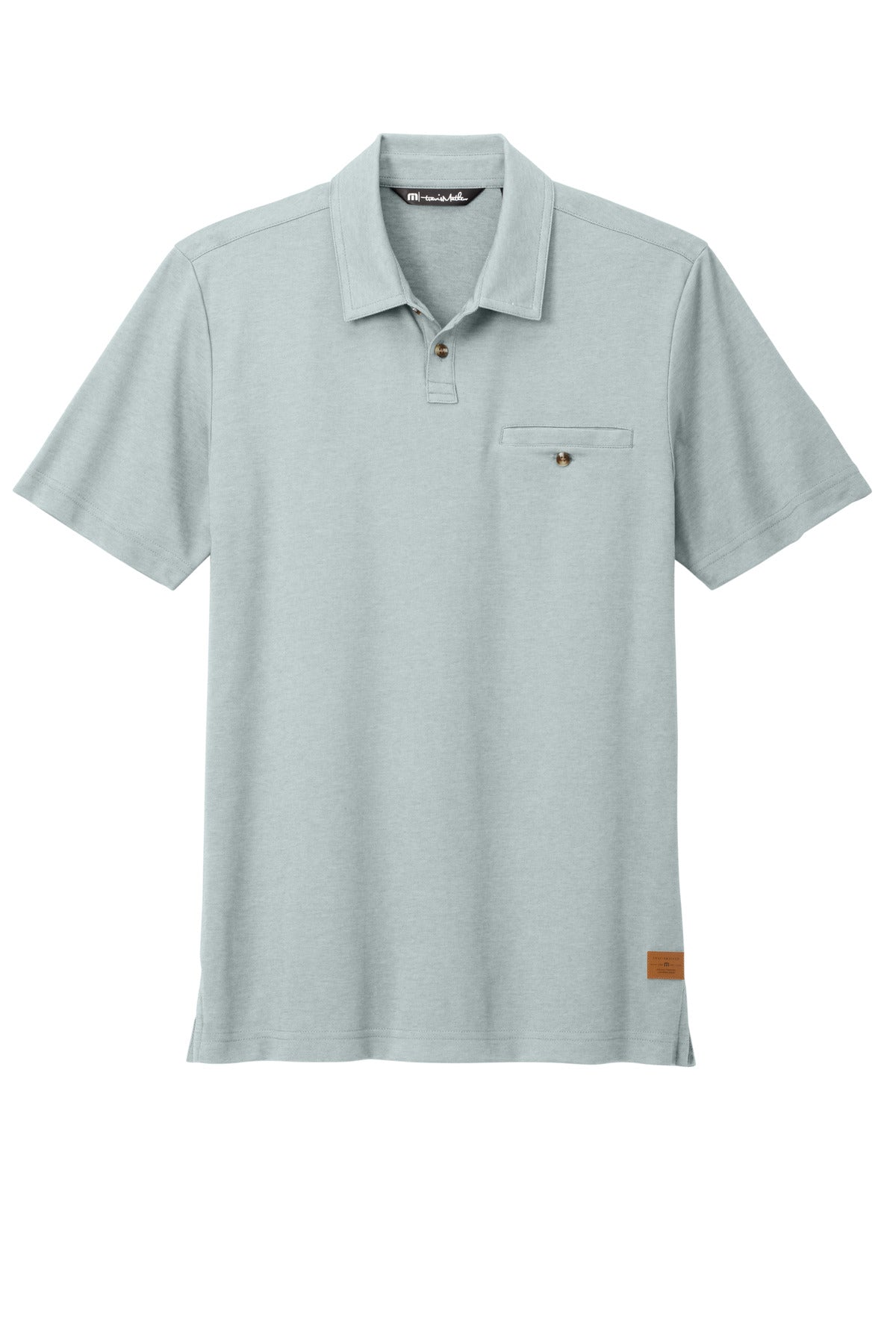 Front View of BalsmGrnHt TravisMathew Sunsetters Pocket Polo TM1MZ344