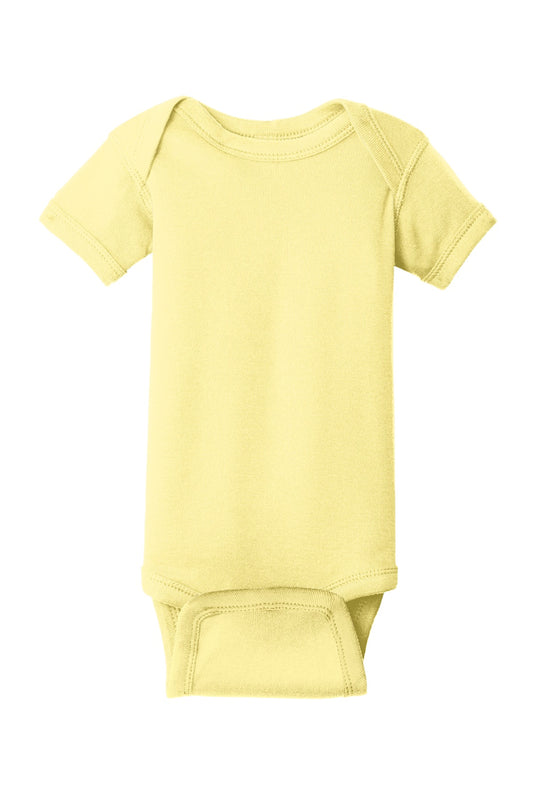 Front View of Banana Rabbit Skins Infant Short Sleeve Baby Rib Bodysuit. RS4400