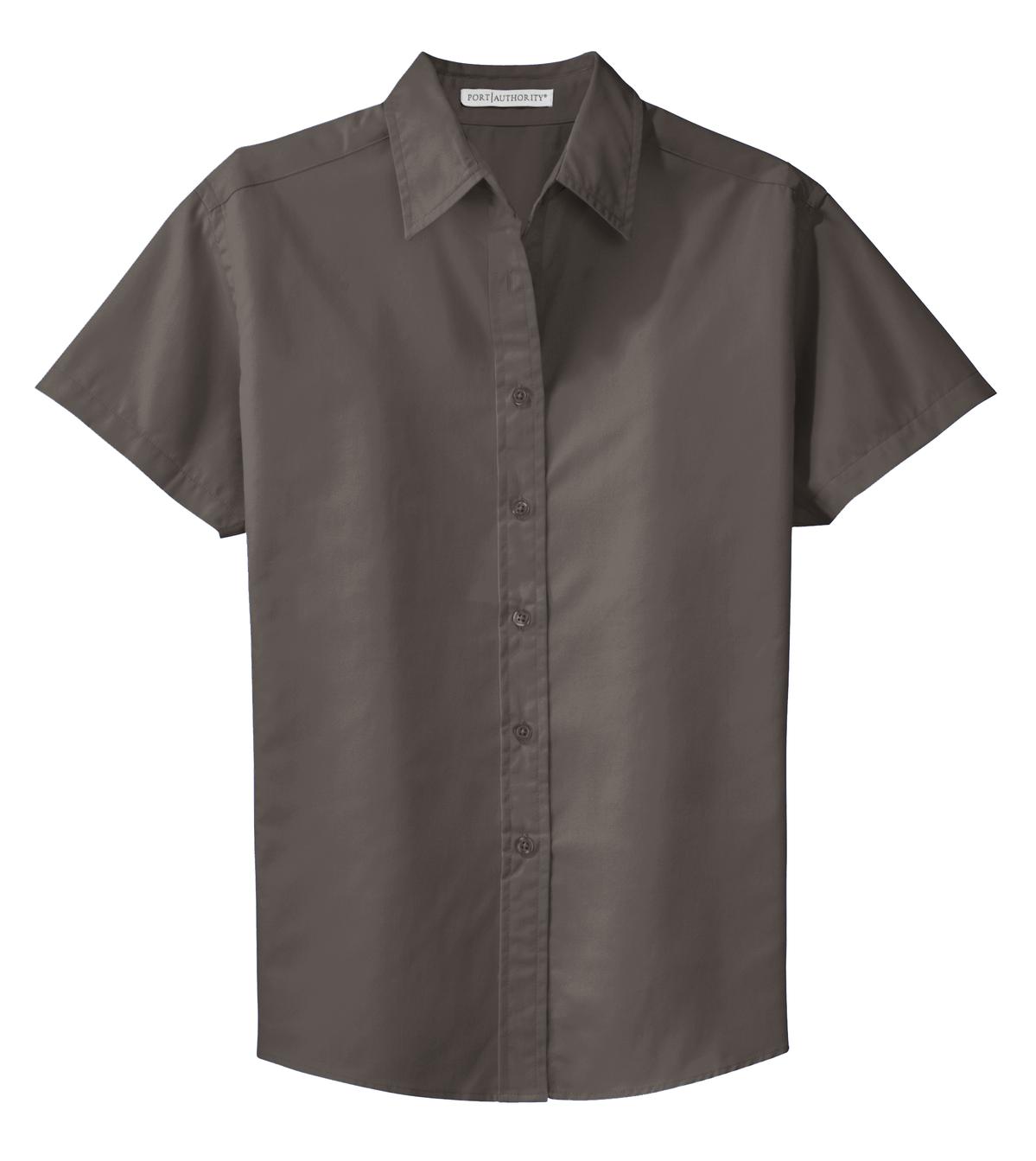 Front View of Bark Port Authority Women's Short Sleeve Easy Care Shirt. L508