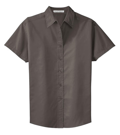 Front View of Bark Port Authority Women's Short Sleeve Easy Care Shirt. L508