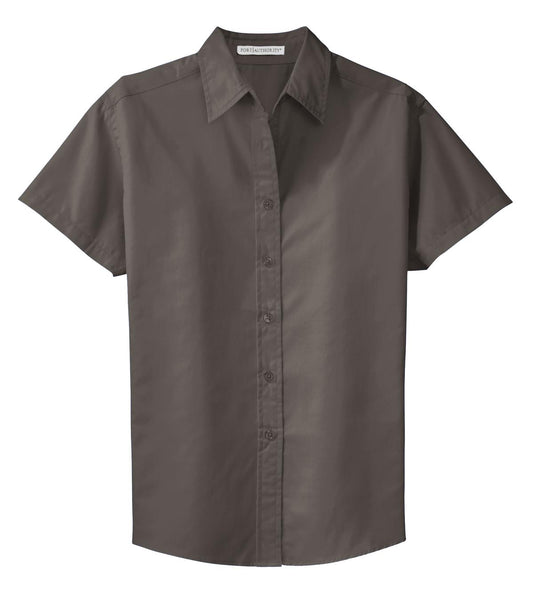 Front View of Bark Port Authority Women's Short Sleeve Easy Care Shirt. L508