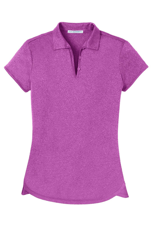 Front View of Berry Hthr Port Authority Women's Trace Heather Polo. L576