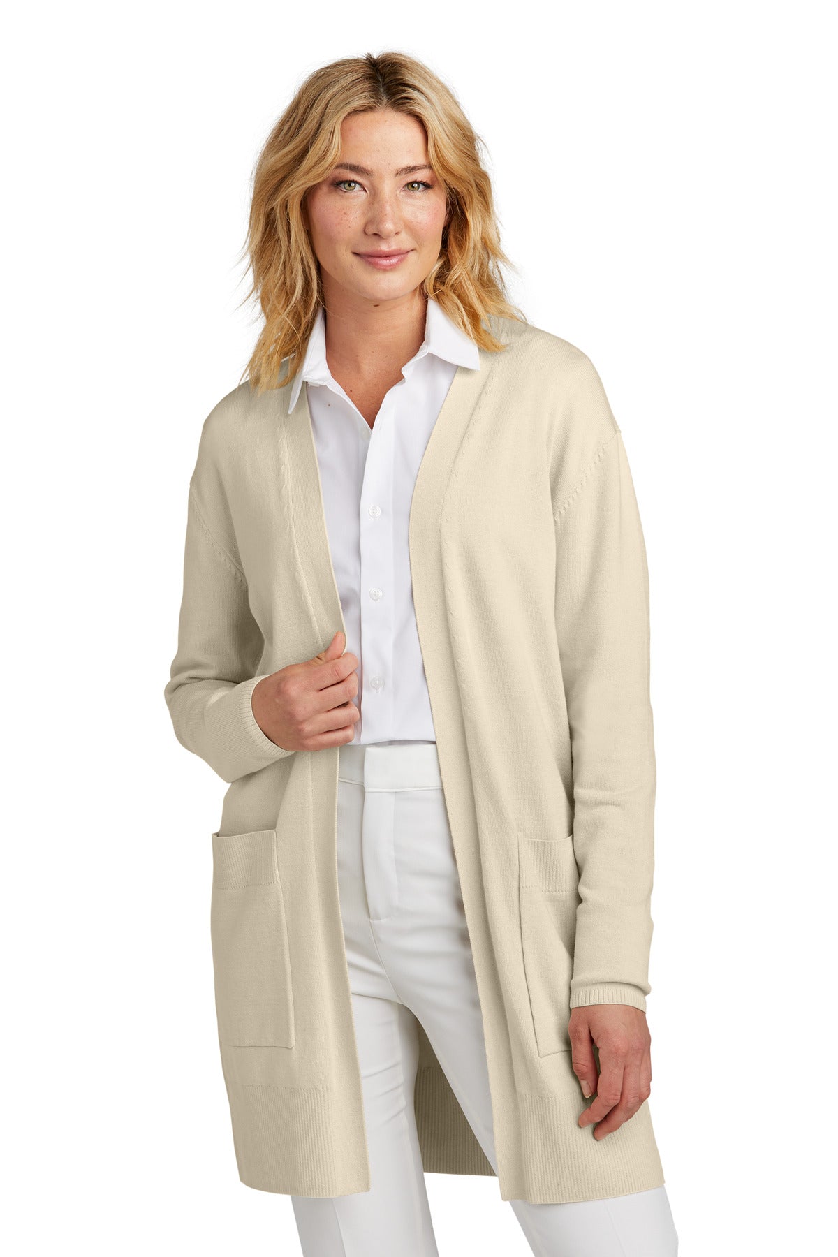 Front View of Birch Mercer+Mettle Women's Open-Front Cardigan Sweater MM3023