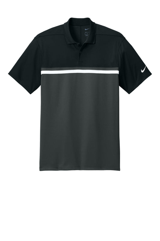 Front View of Bk/Anth/Wh Nike Dri-FIT Victory Colorblock Polo NKFQ3968