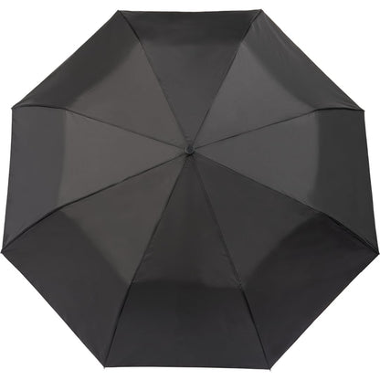 Front View of Black 42" London Fog Automatic Super Mini Umbrella plain