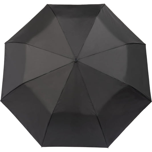 Front View of Black 42" London Fog Automatic Super Mini Umbrella plain