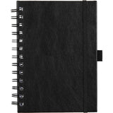 Front View of Black 5” x 7” FSC® Recycled Morano Spiral Journal plain