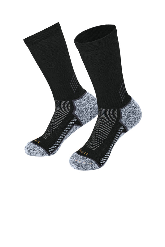 Front View of Black Carhartt Force Midweight Crew Sock (3-Pack) CTSC4223