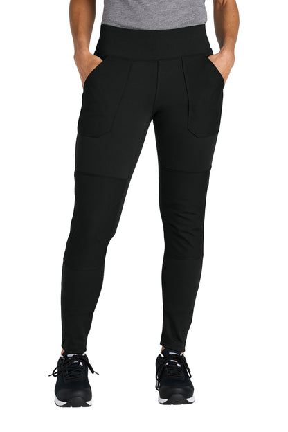 Front View of Black Carhartt Force Women's Midweight Utility Legging CT102482