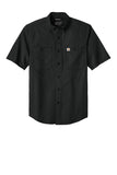 Front View of Black Carhartt Rugged Professional Series Short Sleeve Shirt CT106688