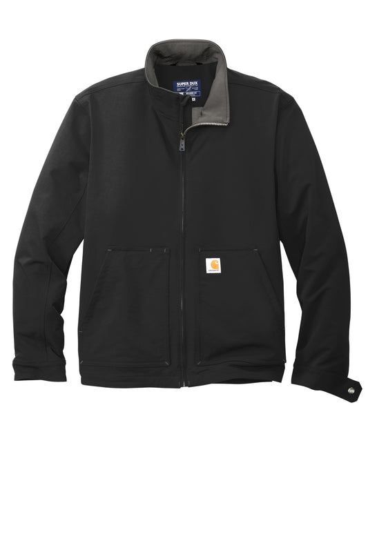 Front View of Black Carhartt Super Dux Soft Shell Jacket CT105534