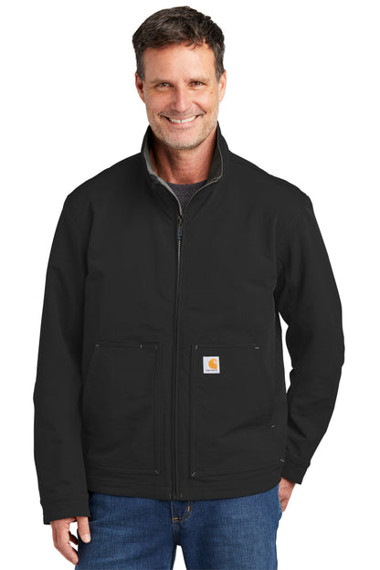 Front View of Black Carhartt Super Dux Soft Shell Jacket CT105534