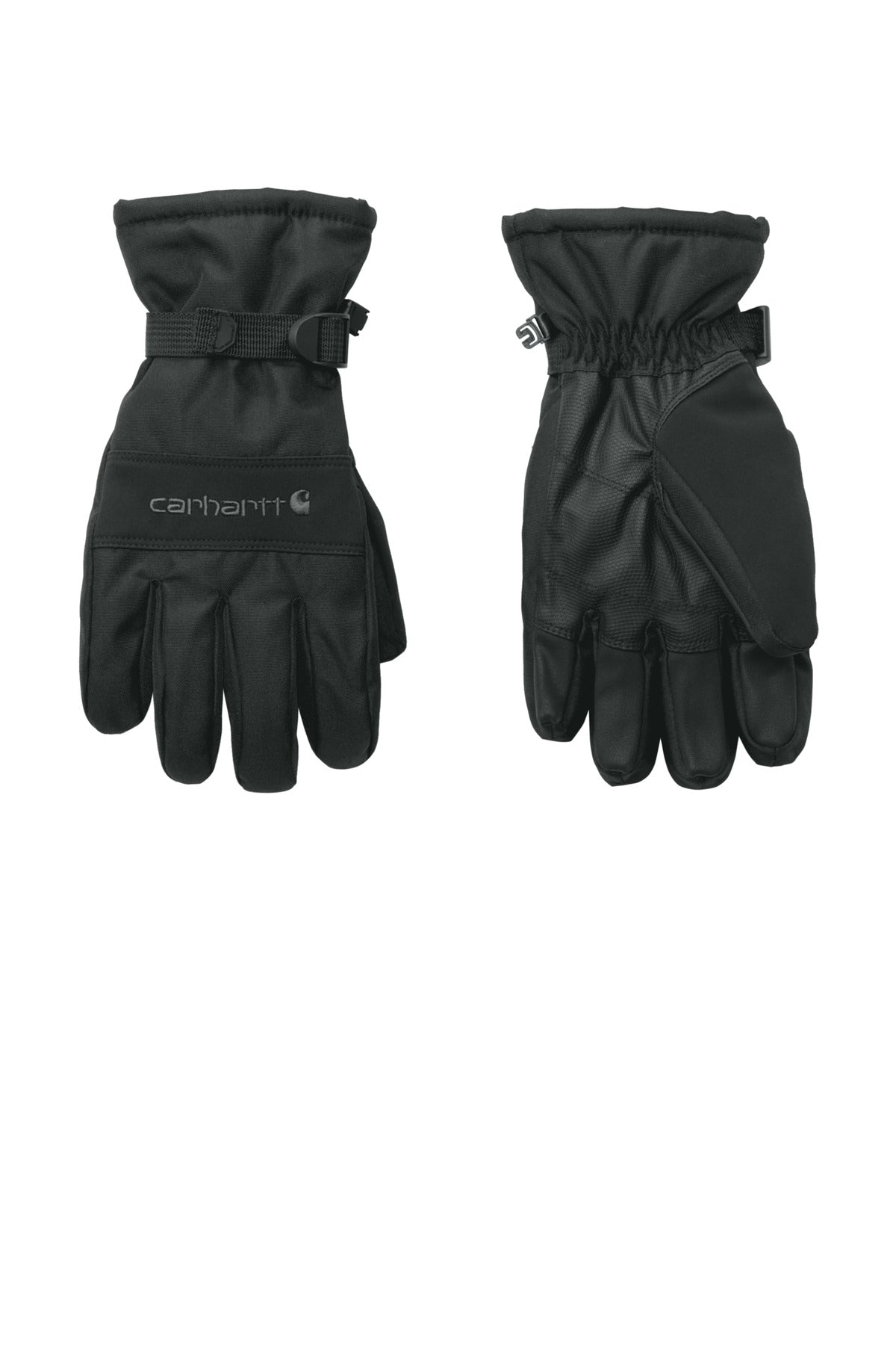 Front View of Black Carhartt Waterproof Insulated Glove CTGL0511