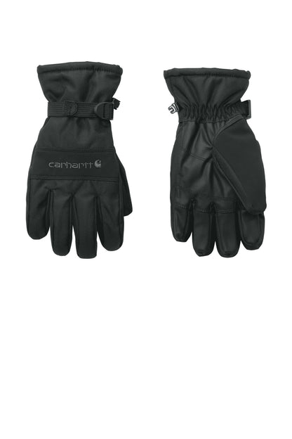 Front View of Black Carhartt Waterproof Insulated Glove CTGL0511