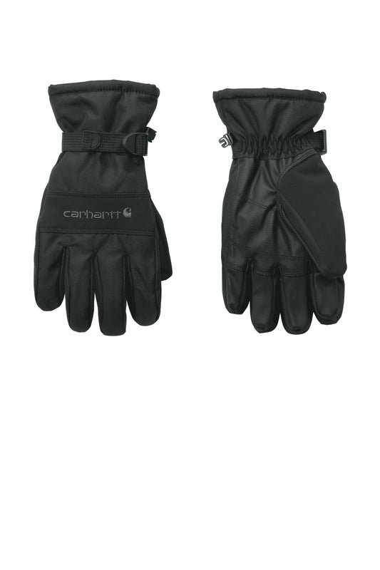 Front View of Black Carhartt Waterproof Insulated Glove CTGL0511