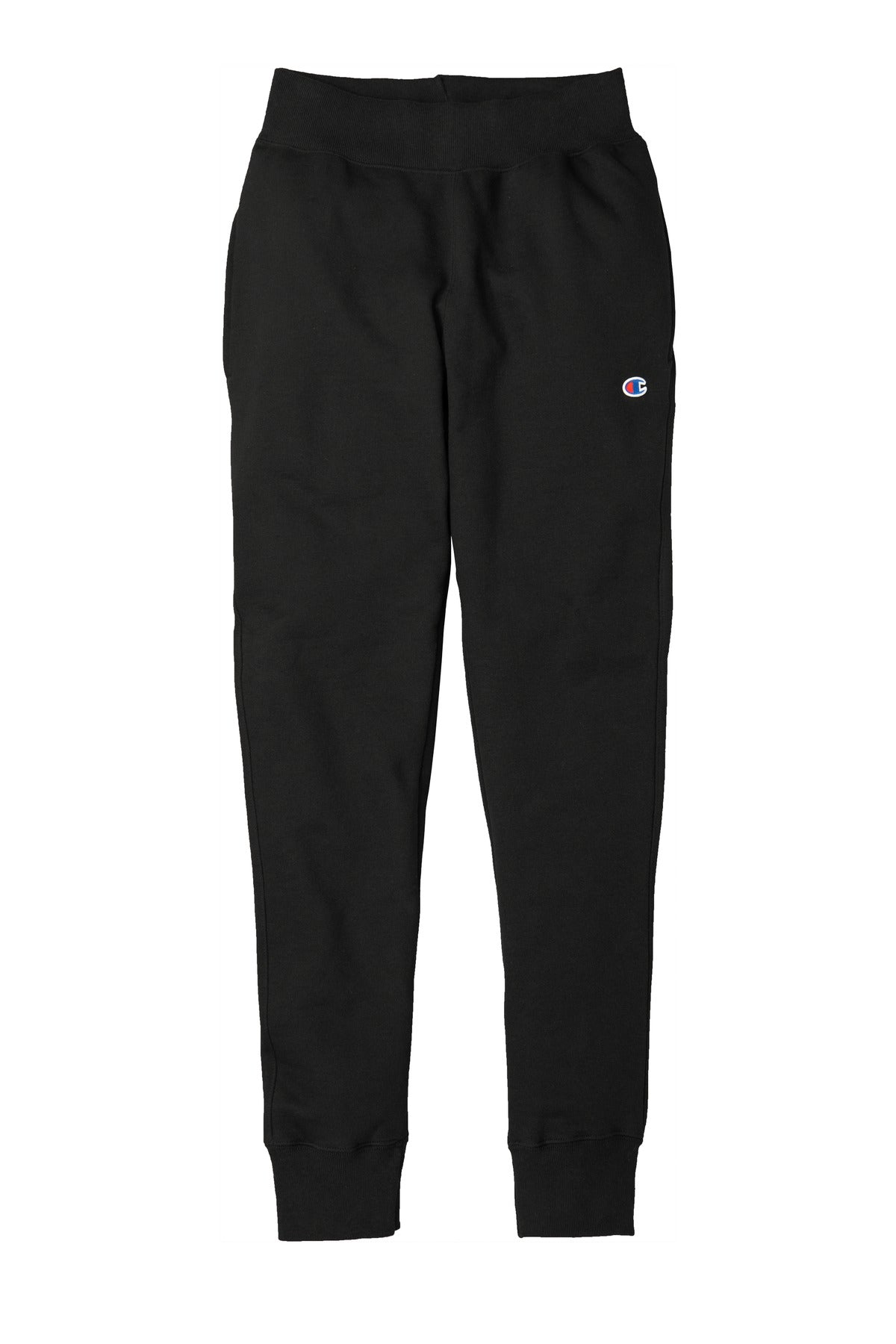 Front View of Black Champion Reverse Weave Jogger RW25
