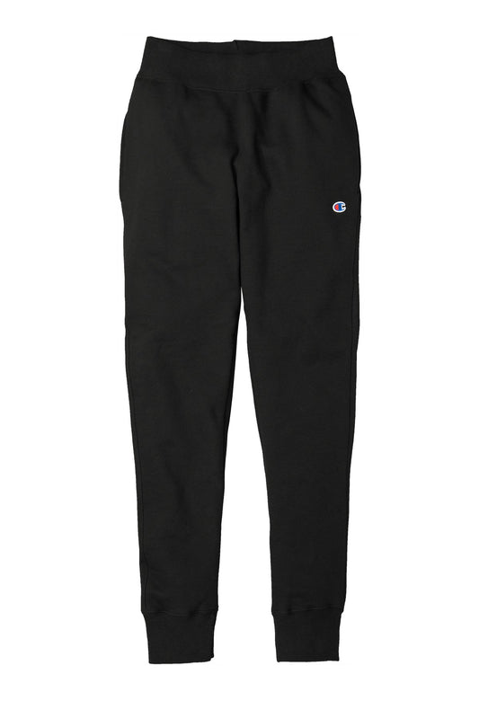 Front View of Black Champion Reverse Weave Jogger RW25