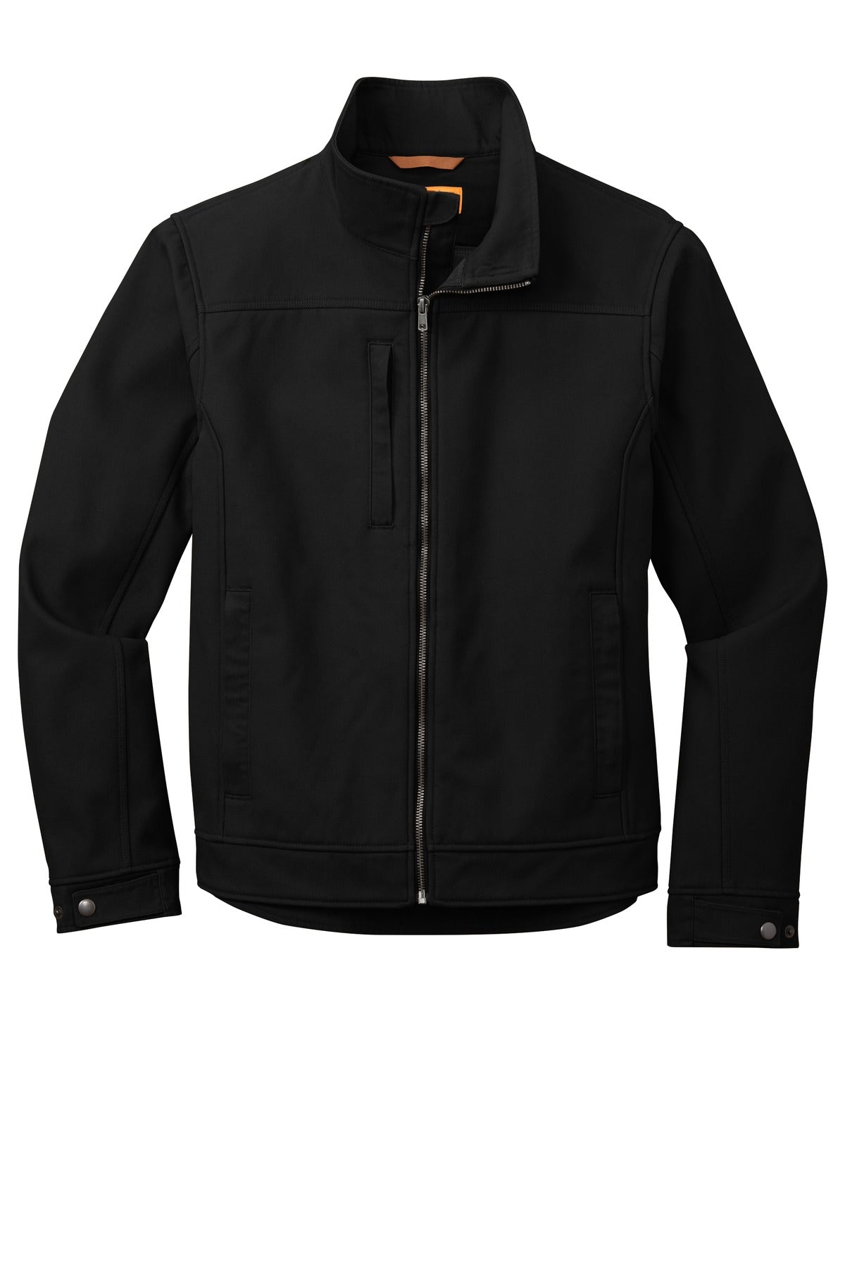 Front View of Black CornerStone Duck Bonded Soft Shell Jacket CSJ60