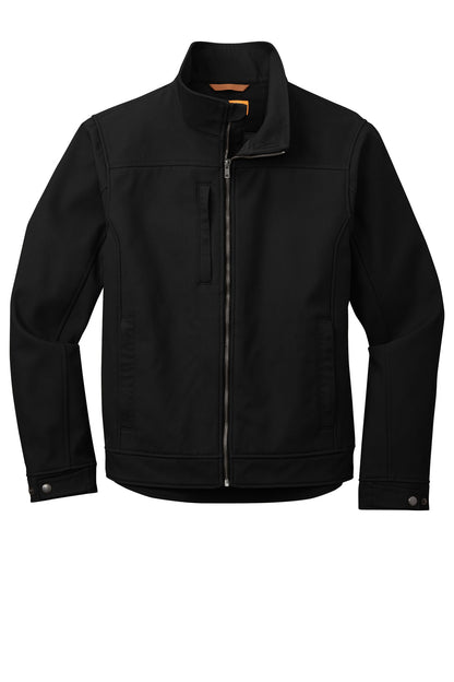Front View of Black CornerStone Duck Bonded Soft Shell Jacket CSJ60