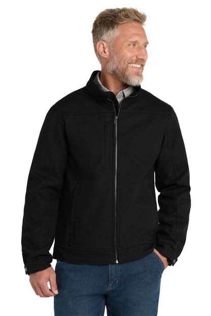 Front View of Black CornerStone Duck Bonded Soft Shell Jacket CSJ60