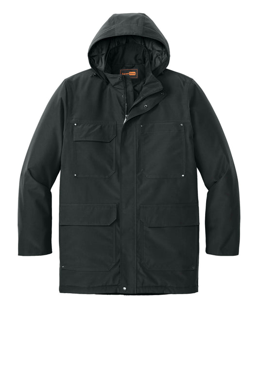 Front View of Black CornerStone Elements Insulated Parka CSJ10