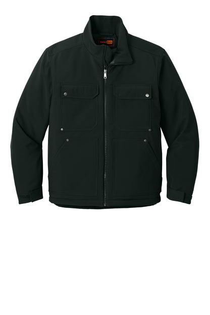 Front View of Black CornerStone Insulated Workwear Soft Shell CSJ75