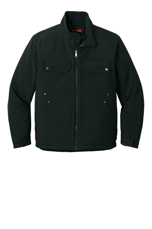 Front View of Black CornerStone Insulated Workwear Soft Shell CSJ75