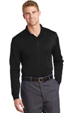 Front View of Black CornerStone Select Snag-Proof Long Sleeve Polo. CS412LS