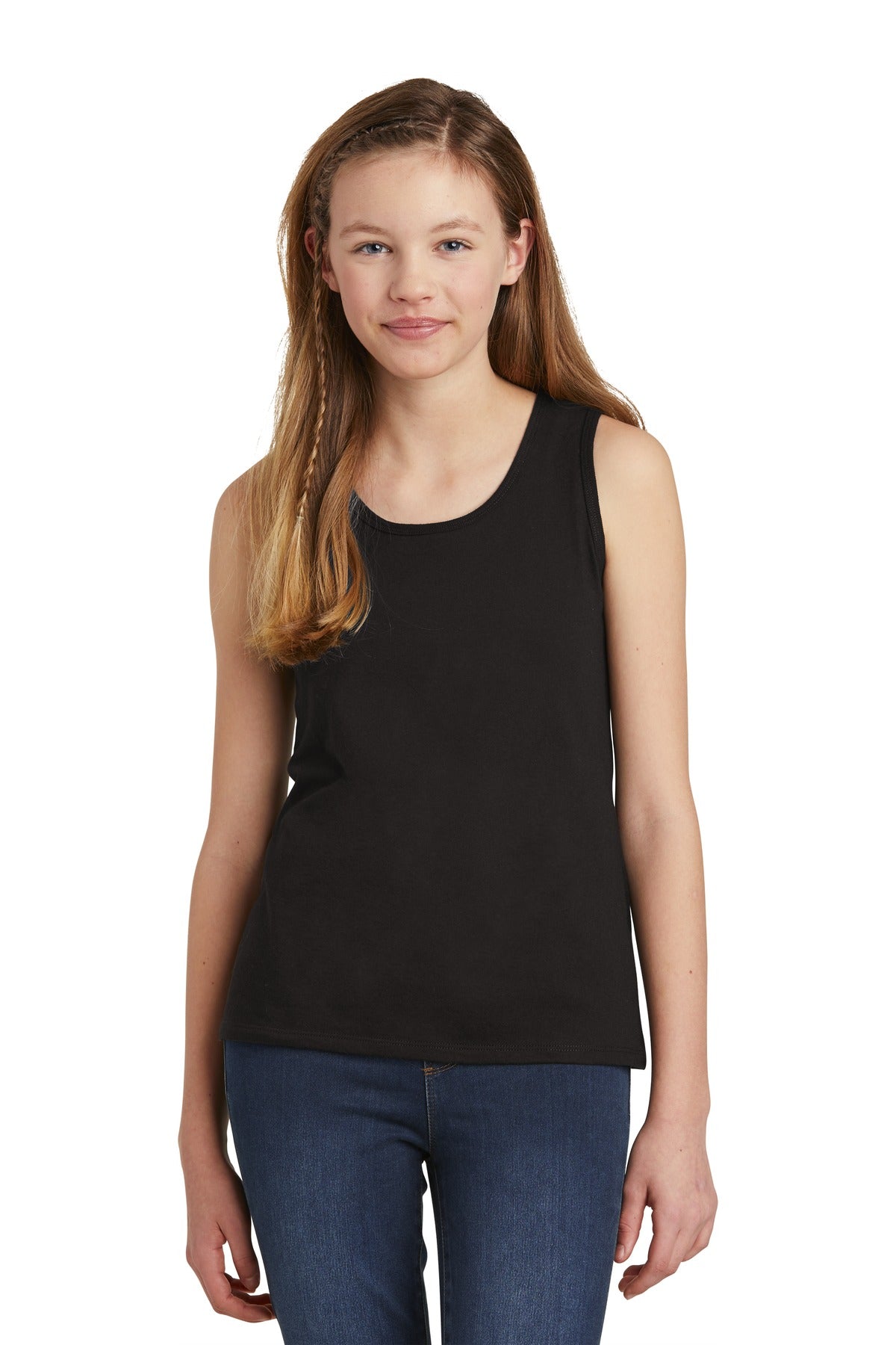 Front View of Black District Girls V.I.T. Tank DT6303YG