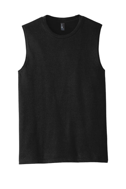 Front View of Black District V.I.T Muscle Tank DT6300