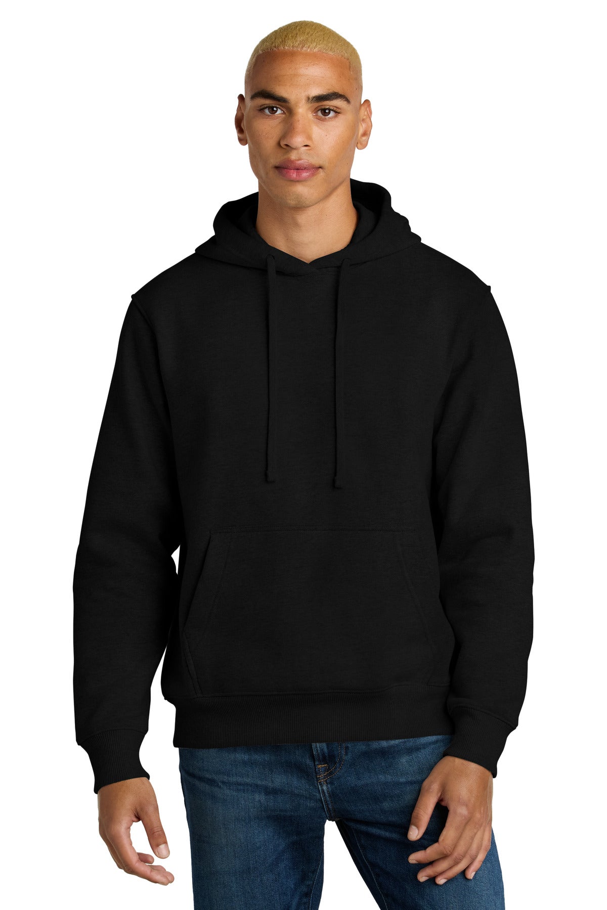 Front View of Black District V.I.T. Super Heavyweight Fleece Hoodie DT6600
