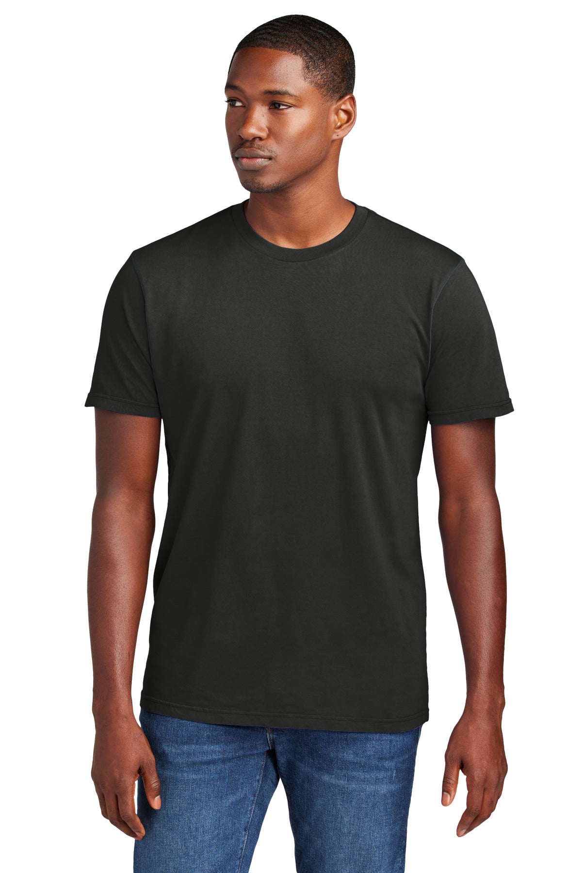 Front View of Black District Wash Tee DT2101