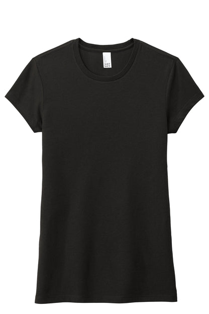 Front View of Black District Women's Fitted Perfect Tri Tee. DT155