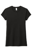 Front View of Black District Women's Fitted Perfect Tri Tee. DT155