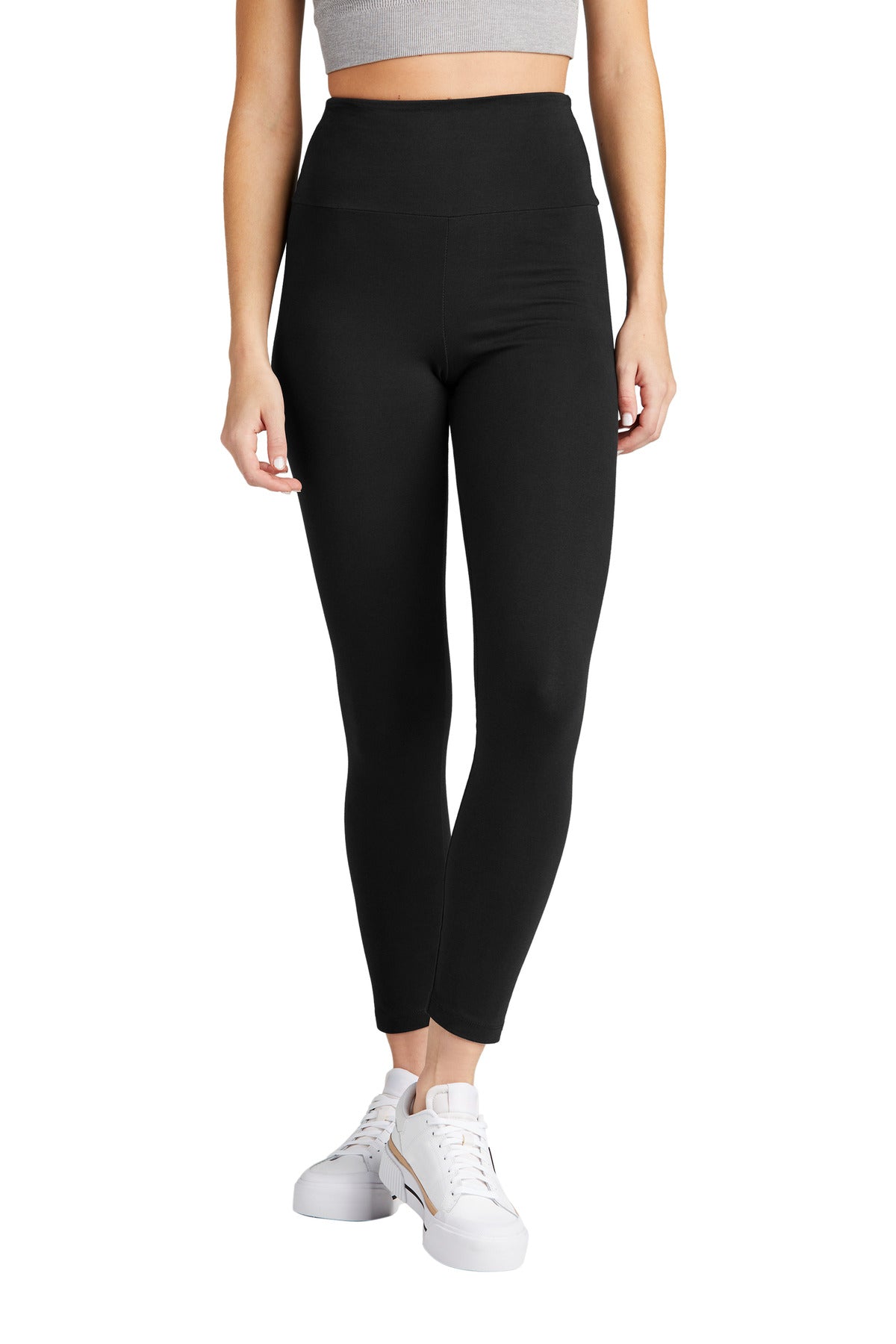 Front View of Black District Women's Flex High-Waist Legging DT7510
