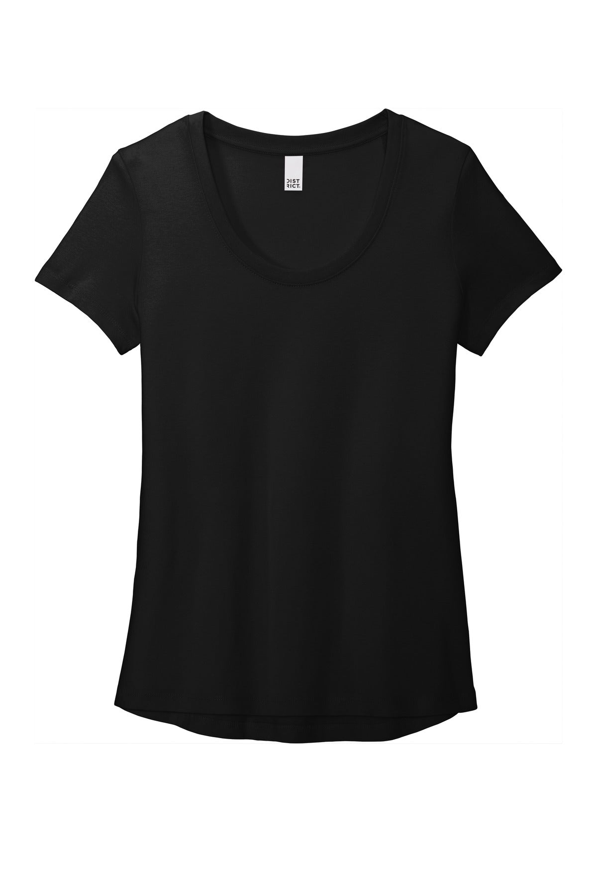 Front View of Black District Women's Flex Scoop Neck Tee DT7501