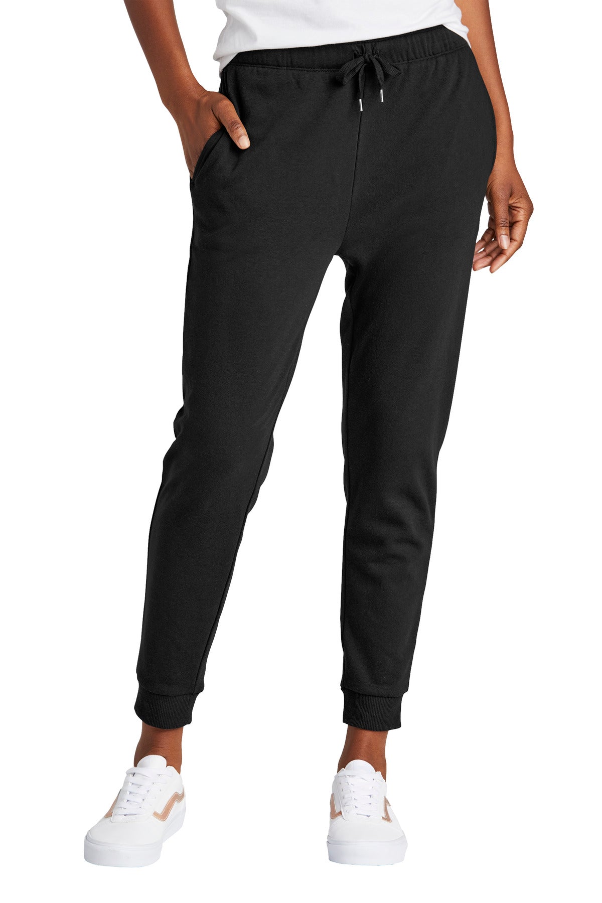 Front View of Black District Women's Perfect Tri Fleece Jogger DT1310