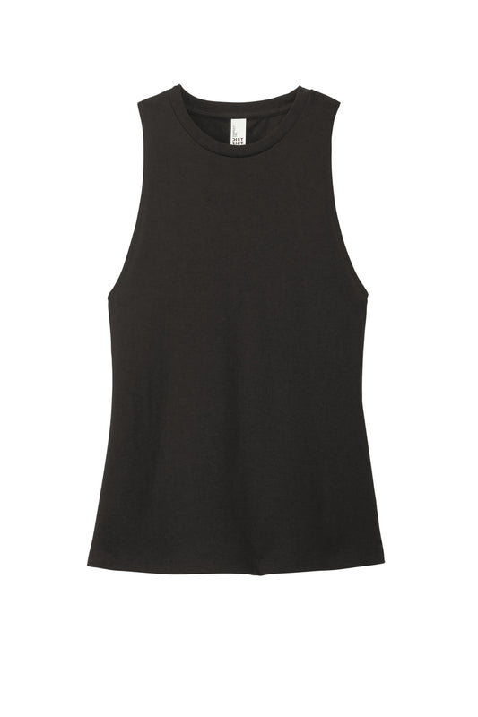 Front View of Black District Women's Perfect Tri Muscle Tank DT153