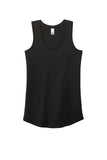 Front View of Black District Women's Perfect Tri Racerback Tank. DM138L