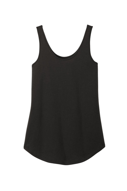 Front View of Black District Women's Perfect Tri Relaxed Tank DT151