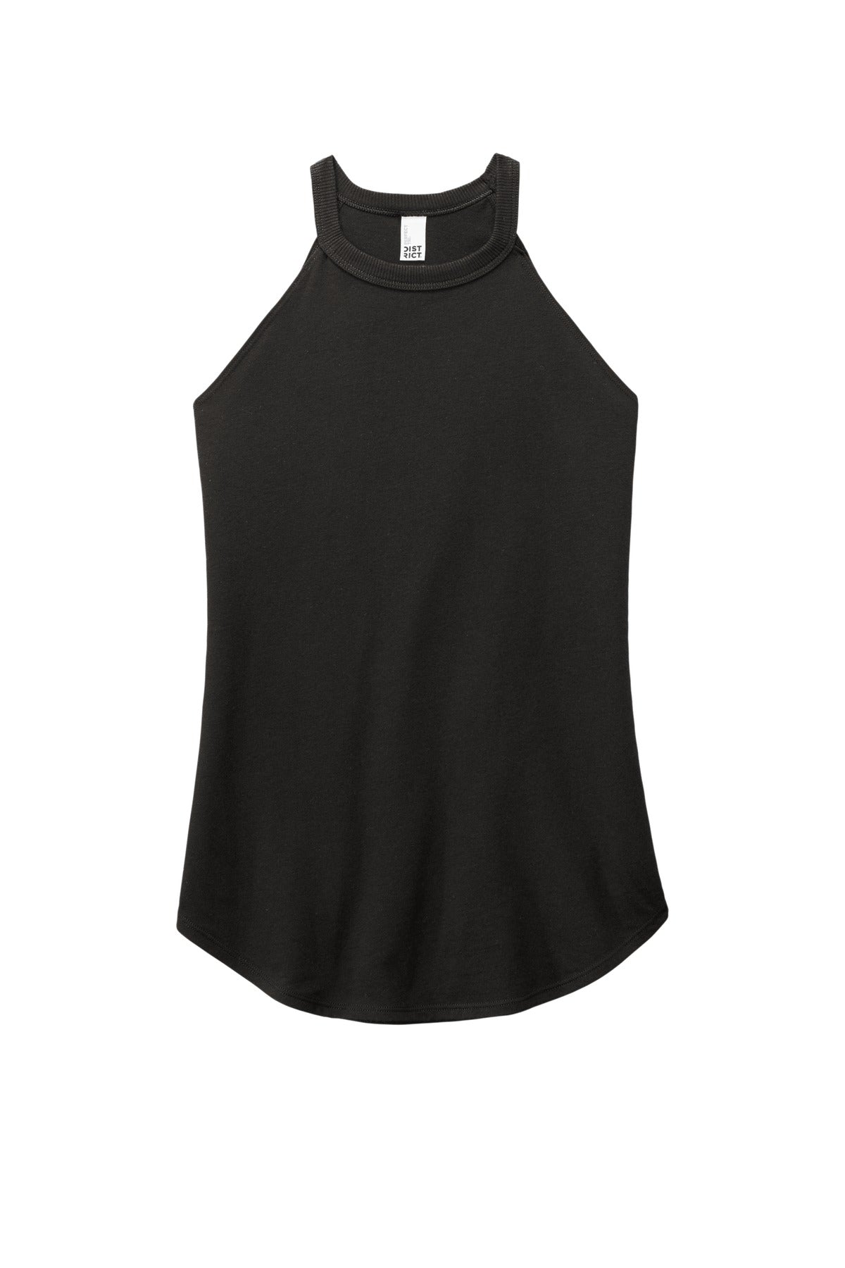 Front View of Black District Women's Perfect Tri Rocker Tank. DT137L